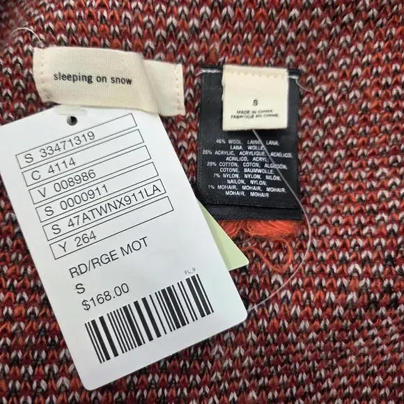 Anthropologie Sleeping On Snow Cardigan Small Maroon Wool Blend Southwest NWT - Picture 4 of 5